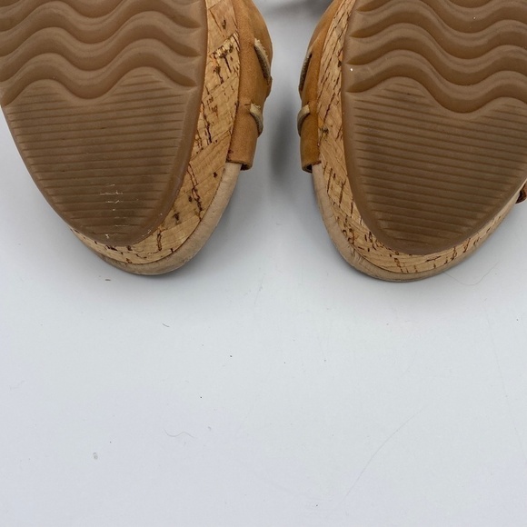 SPERRY tan leather cork wedge sandals size 10 - Picture 9 of 11
